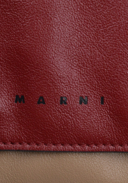 MARNI SBMQ0082U0 MINI MESSENGER BAG RED/BEIGE FW23 | DOSHABURI Online Shop