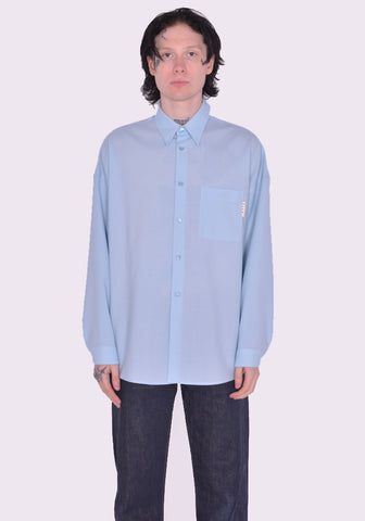 MARNI CUMU0061A1 TROPICAL WOOL SHIRT LIGHT BLUE SS23 | DOSHABURI Online Shop