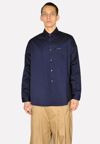 MARNI CUMU0061S0 COTTON LONG SLEEVE SHIRT INK SS23 | DOSHABURI Online Shop