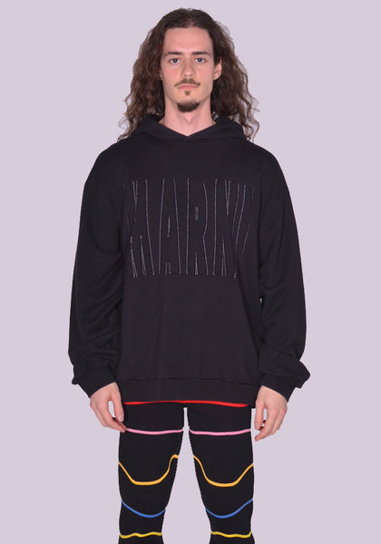 MARNI LOOPBACK SWEAT HOODIE BLACK SS23 | DOSHABURI Online Shop