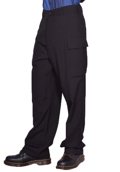 MARNI PUMU0095U1 TROPICAL WOOL TROUSERS WITH UTILITY POCKET BLACK SS24 | DOSHABURI Online Shop