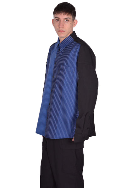 MARNI CUMU0278Q1 UTWA14 STB94 SHIRT DEGRADE STRIPE WOOL BLUEMARINE SS24 | DOSHABURI Online Shop