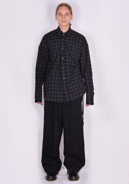 MARINA YEE FW23-0056-003 UNISEX MAXI SHIRT FOLD BLACK/WHITE FW23 | DOSHABURI Online Shop