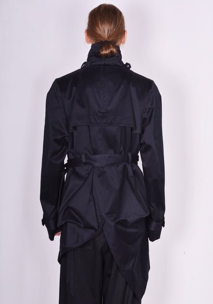 MARINA YEE FW23-CHANOT UNISEX FOLD TRENCH COAT NAVY FW23 | DOSHABURI Online Shop