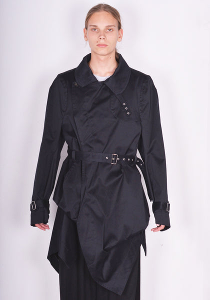 MARINA YEE FW23-CHANOT UNISEX FOLD TRENCH COAT NAVY FW23 | DOSHABURI Online Shop