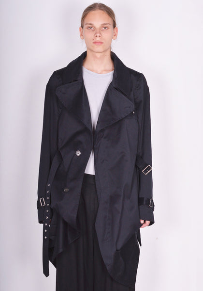 MARINA YEE FW23-CHANOT UNISEX FOLD TRENCH COAT NAVY FW23 | DOSHABURI Online Shop