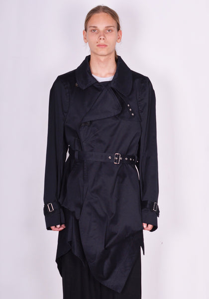 MARINA YEE FW23-CHANOT UNISEX FOLD TRENCH COAT NAVY FW23 | DOSHABURI Online Shop