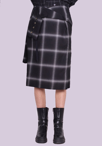 MARINA YEE DECONSTRUCTED DRESS SKIRT BLACK/WHITE FW23 | DOSHABURI Shop