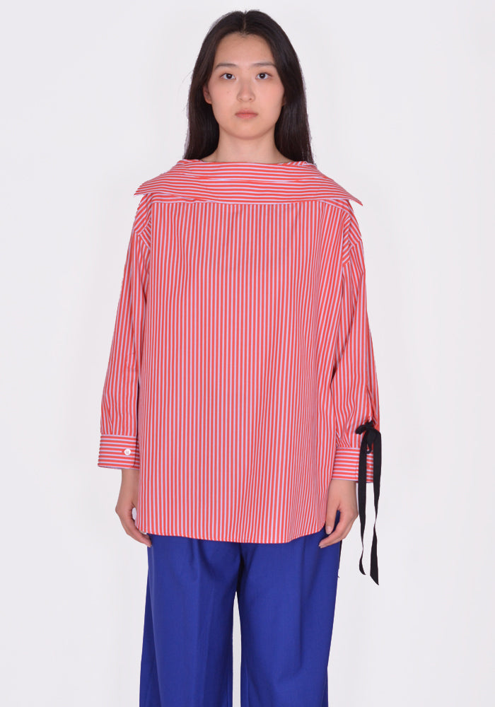 MARINA YEE BACK-TO-FRONT SHIRT RED/WHITE/BLUE SS24 | DOSHABURI Shop