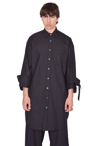 MARINA YEE M.Y. SHIRT 1L LONG OVERSIZED SHIRT BLACK SS26 | DOSHABURI Shop