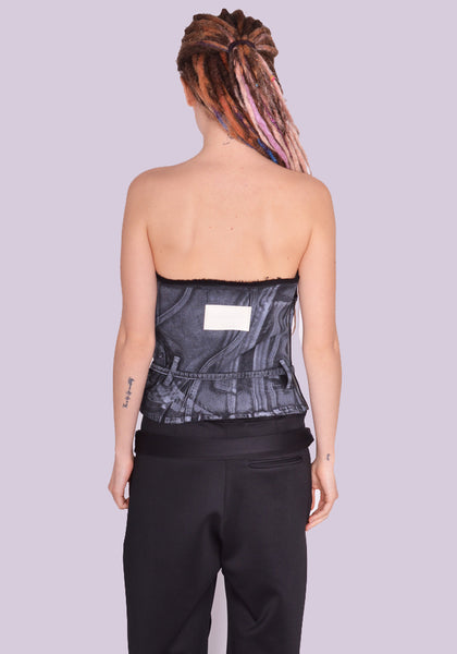 OTTOLINGER 01704812 DENIM TUBE TOP BLACK SS24 | DOSHABURI Online Shop