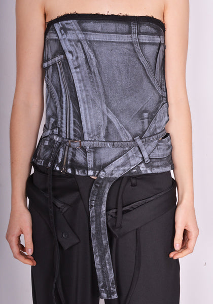 OTTOLINGER 01704812 DENIM TUBE TOP BLACK SS24 | DOSHABURI Online Shop