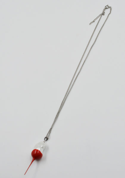 OTTOLINGER 125-903125-01 DIPPED PEARL CHAIN NECKLACE SILVER/RED (New Season FW25)