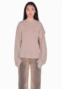 OTTOLINGER 0601501 SPECIAL DECONSTRUCTED LINEN LONGSLEEVE BEIGE SS24 | DOSHABURI Online Shop