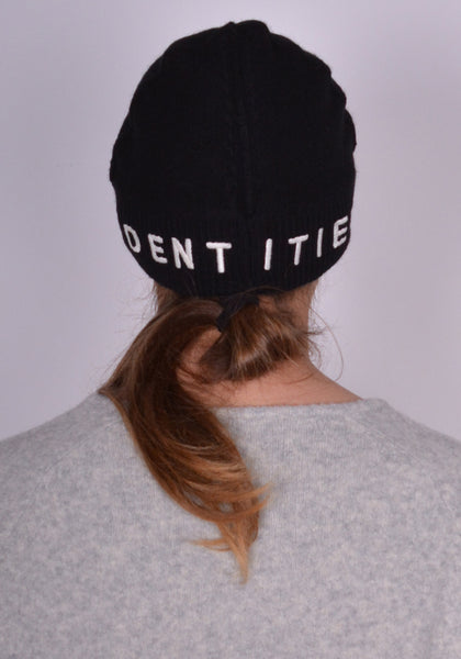 RANDOM IDENTITIES LOGO KNIT BEANIE HAT BLACK FW23 | DOSHABURI Online Shop