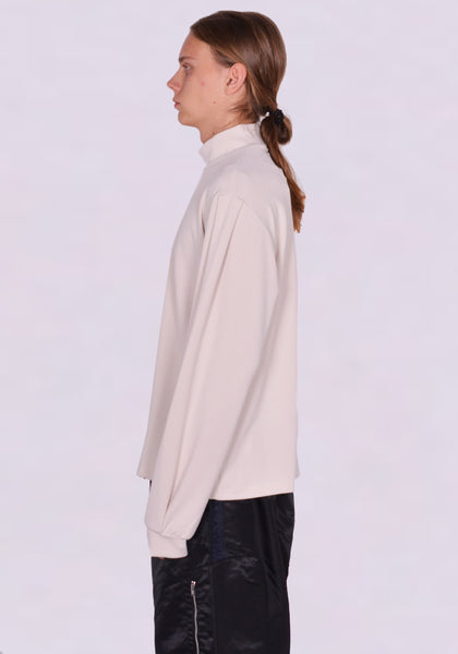 RANDOM IDENTITIES JS-97R-22 MOCK NECK LONG SLEEVE TOP CREAM