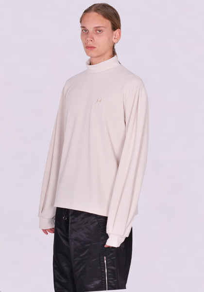 RANDOM IDENTITIES JS-97R-22 MOCK NECK LONG SLEEVE TOP CREAM