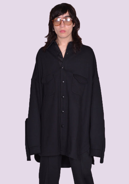 RANDOM IDENTITIES JS-10-22 SWEAT OVERSHIRT BLACK SS23 | DOSHABURI Online Shop