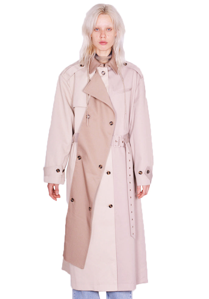 ROKH R8CA69 VM 43 LONG TRENCH COAT 43 MULTI-BEIGE FW23 | DOSHABURI Online Shop