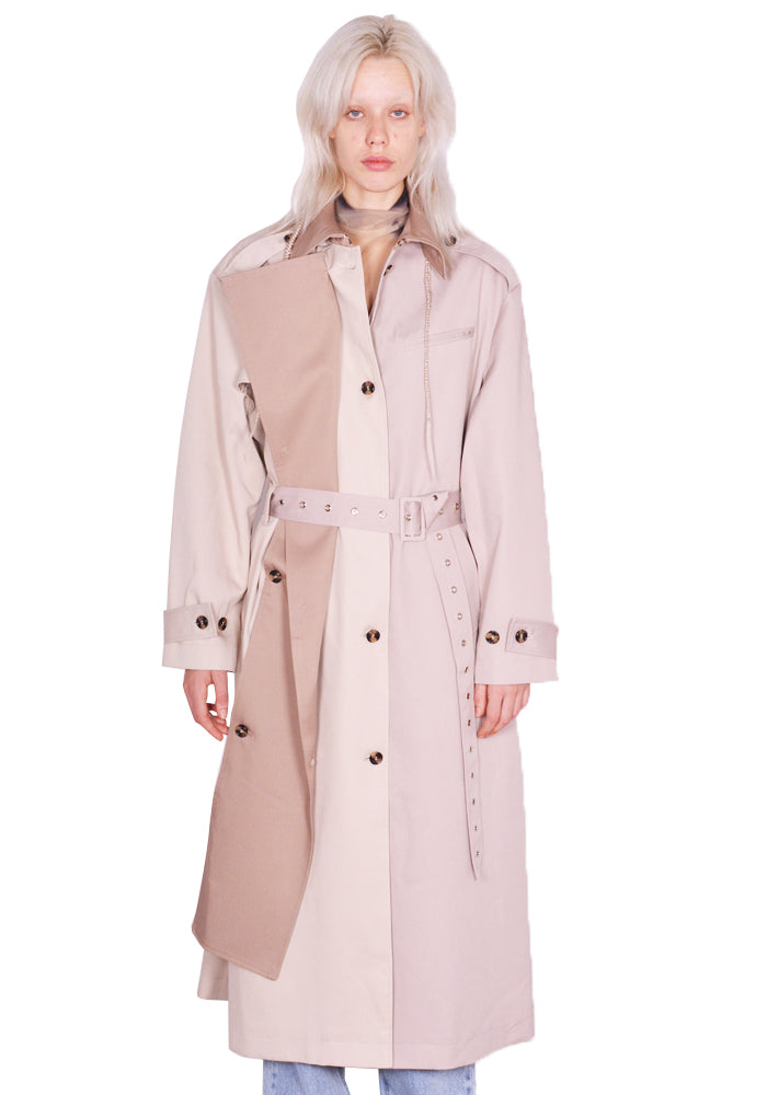 ROKH R8CA69 VM 43 LONG TRENCH COAT MULTI-BEIGE FW23 | DOSHABURI