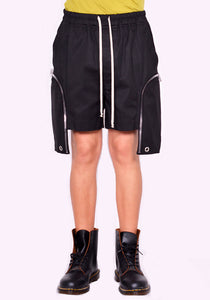 RICK OWENS MEN RU02C7356 TE 09 BAUHAUS BOXERS SHORTS BLACK FW23 | DOSHABURI Online Shop