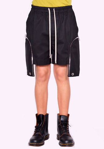 RICK OWENS MEN RU02C7356 TE 09 BAUHAUS BOXERS SHORTS BLACK FW23 | DOSHABURI Online Shop