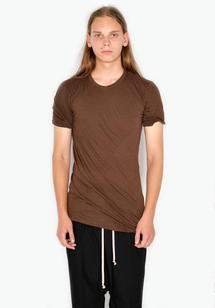 RICK OWENS DOUBLE  LAYERED T-SHIRT BROWN FW23 | DOSHABURI Online Shop