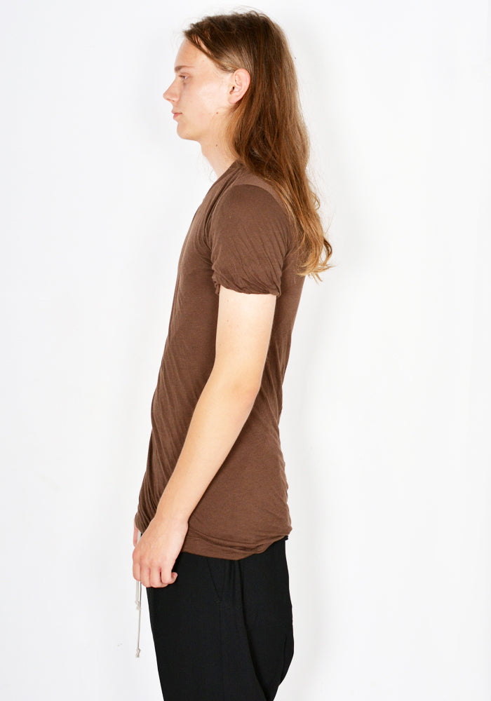 RICK OWENS DOUBLE LAYERED T-SHIRT BROWN FW23 | DOSHABURI