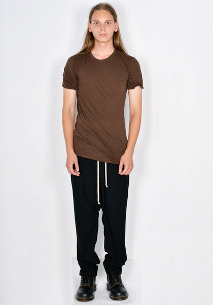 RICK OWENS DOUBLE  LAYERED T-SHIRT BROWN FW23 | DOSHABURI Online Shop