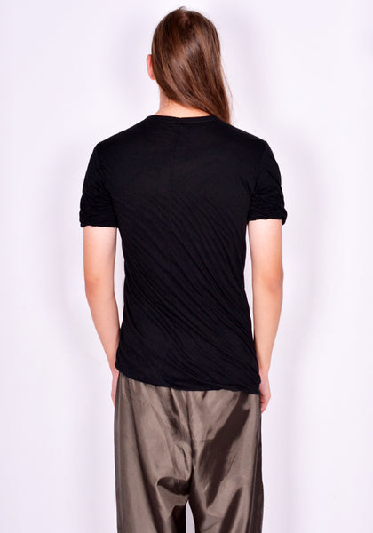 RICK OWENS MEN RU02C7256 UC 09 DOUBLE LAYERED T-SHIRT BLACK FW23 | DOSHABURI Online Shop