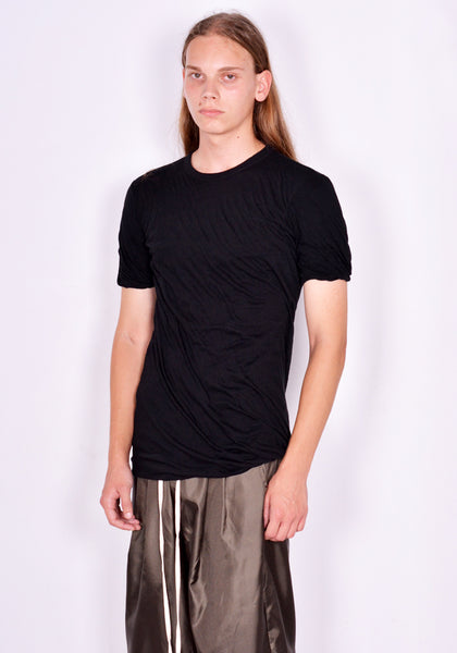 RICK OWENS MEN RU02C7256 UC 09 DOUBLE LAYERED T-SHIRT BLACK FW23 | DOSHABURI Online Shop