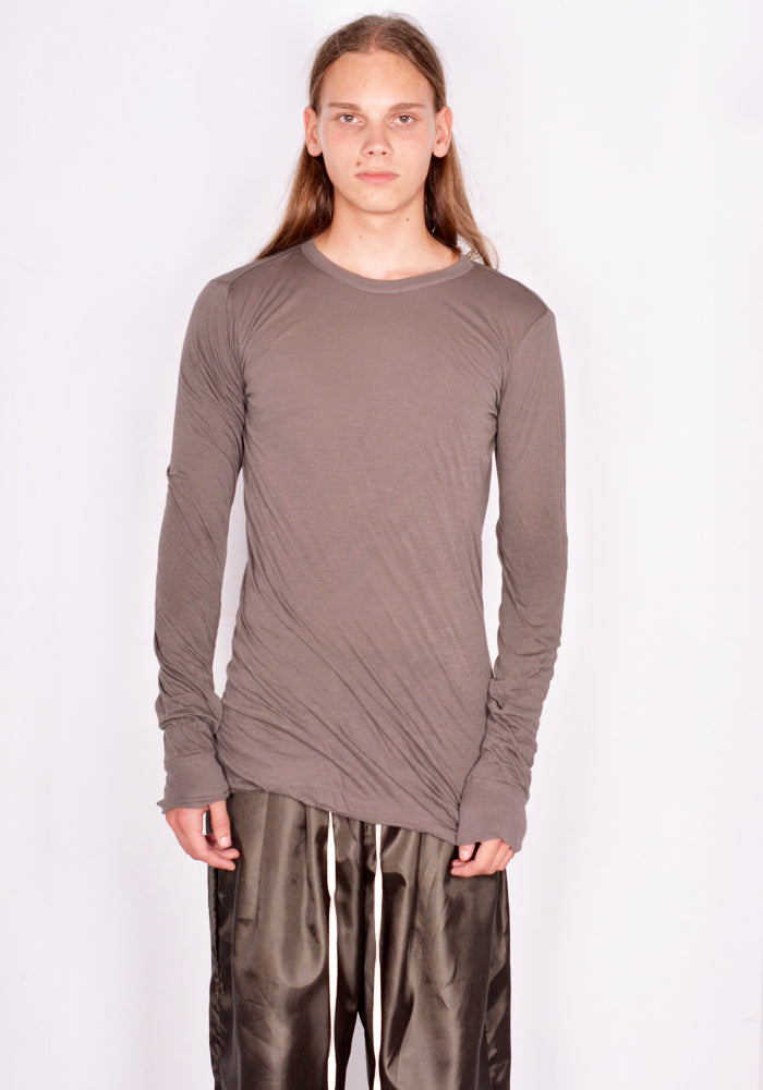 RICK OWENS DOUBLE LAYERED LONG SLEEVE T-SHIRT DUST FW23