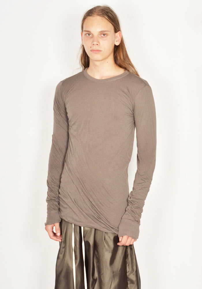 RICK OWENS DOUBLE LAYERED LONG SLEEVE T-SHIRT DUST FW23