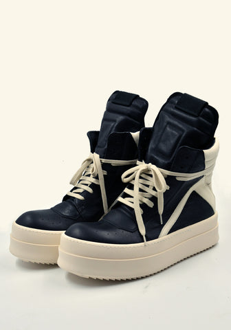 RICK OWENS MEGA BUMPER GEOBASKET SNEAKERS BLACK/MILK FW23 | DOSHABURI  Online Shop