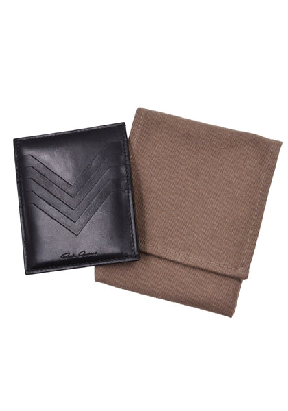 RICK OWENS MEN SQUARE LEATHER CARD HOLDER FW23 | DOSHABURI Online Shop