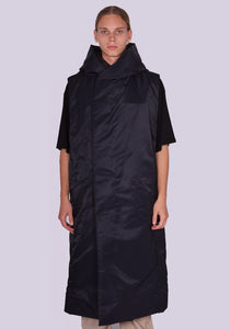 RICK OWENS MEN HOODED LINER COAT BLACK FW23 | DOSHABURI Online Shop