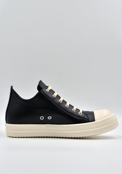 RICK OWENS RU02C7891 LPO 911 LOW SNEAKERS BLACK/MILK FW23 | DOSHABURI Shop