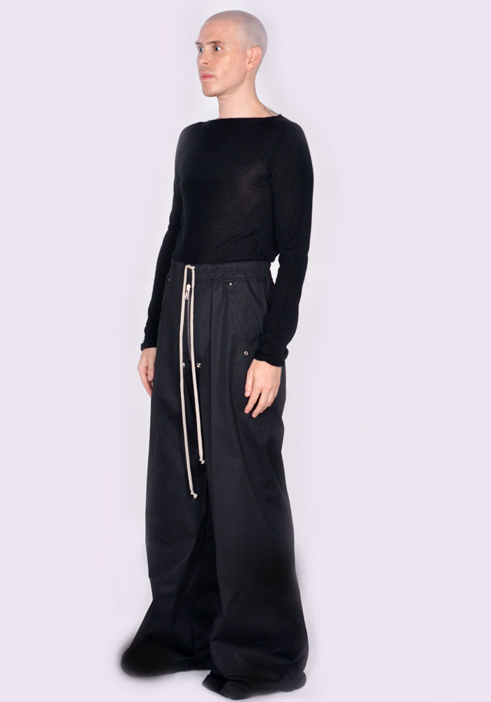 RICK OWENS MEN TE WIDE BELA PANTS BLACK FW23 | DOSHABURI Online Shop