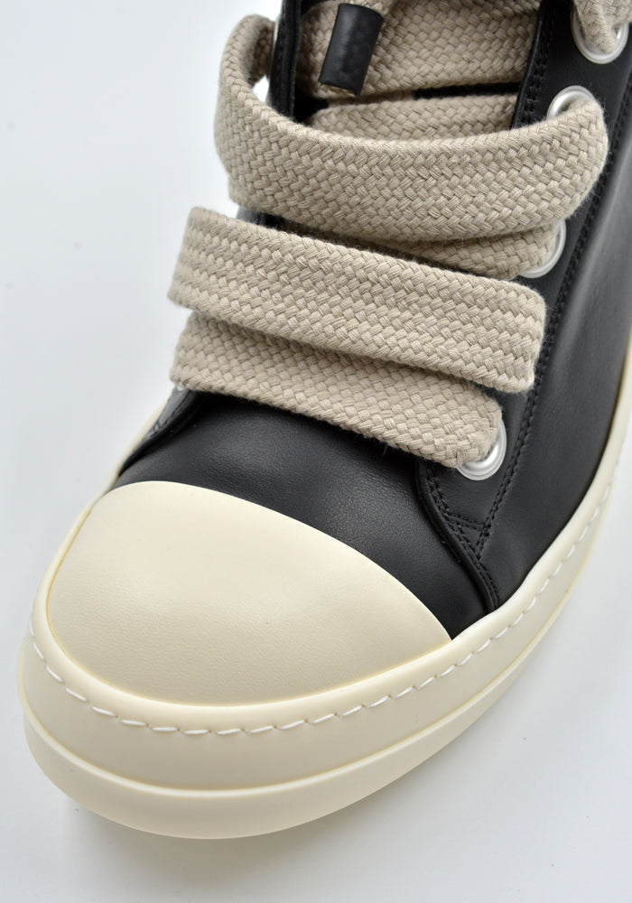 RICK OWENS JUMBOLACED LOW SNEAKERS BLACK FW24 | DOSHABURI