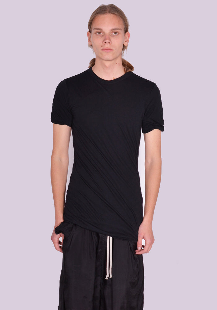 RICK OWENS MEN RU01D3256 UC DOUBLE LAYERED T-SHIRT BLACK SS24 | DOSHABURI Online Shop