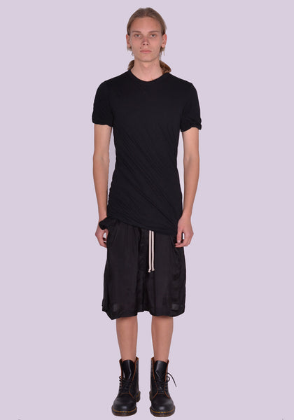 RICK OWENS MEN RU01D3256 UC DOUBLE LAYERED T-SHIRT BLACK SS24 | DOSHABURI Online Shop