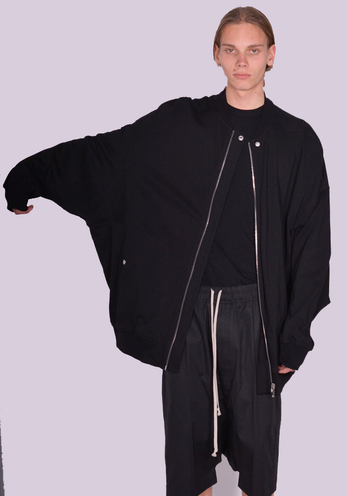 RICK OWENS MEN JUMBO PETER FLIGHT JACKET BLACK SS24 RICK OWENS MEN JUMBO PETER FLIGHT JACKET BLACK SS24