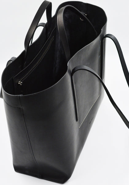 RICK OWENS MEN RA01D0462 LGE 09 LEATHER BAG-SHOPPER BLACK SS24 | DOSHABURI Online Shop