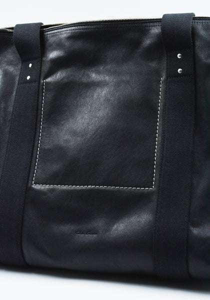 RICK OWENS MEN RA01D0462 LGE 09 LEATHER BAG-SHOPPER BLACK SS24 | DOSHABURI Online Shop