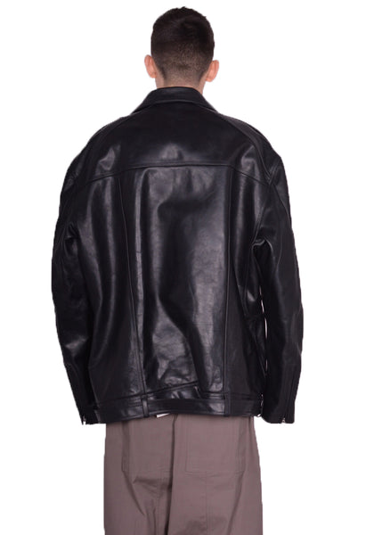 RICK OWENS JUMBO LUKE STOOGES JACKET BLACK SS24 | DOSHABURI Shop