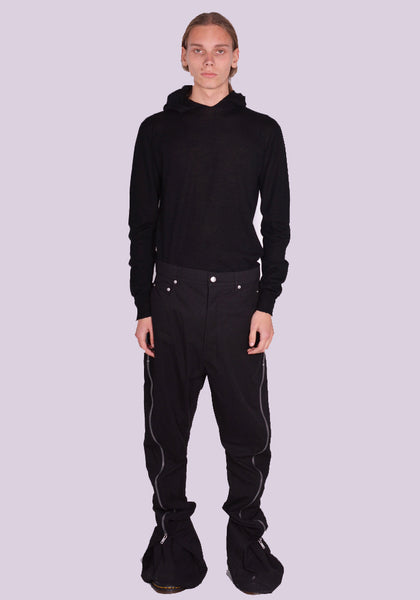 RICK OWENS MEN RU01D3343 P BOLAN BANANA TROUSERS BLACK SS24 | DOSHABURI Online Shop