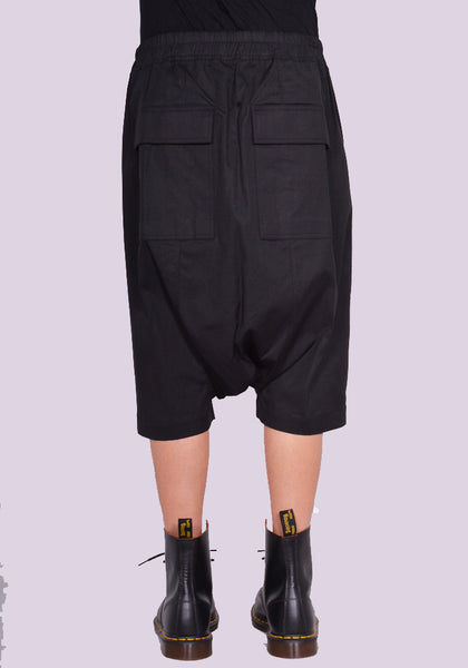 RICK OWENS MEN RU01D3384 TE RICK'S PODS SHORTS BLACK SS24 | DOSHABURI Ooline Shop