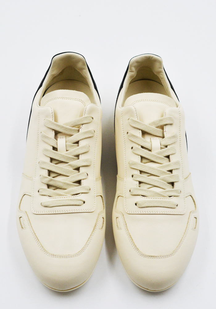 RICK OWENS MEN MINIMAL SNEAKERS MILK/BLACK/MILK FW25 | DOSHABURI Shop