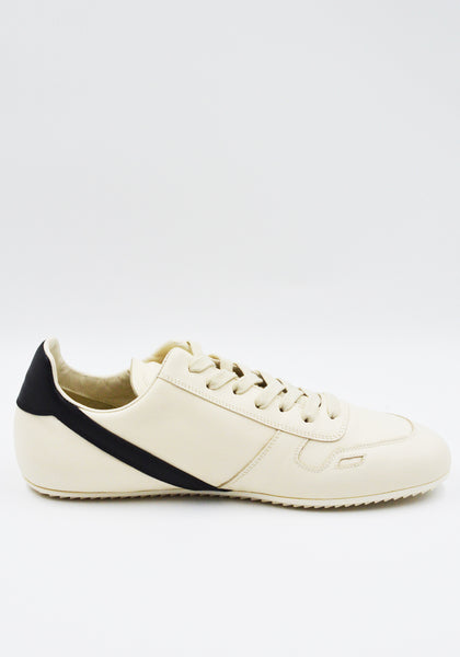 RICK OWENS MEN RU02E1889 LCO MINIMAL SNEAKERS MILK/BLACK/MILK (New Season FW25)