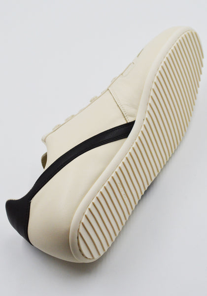 RICK OWENS MEN RU02E1889 LCO MINIMAL SNEAKERS MILK/BLACK/MILK (New Season FW25)